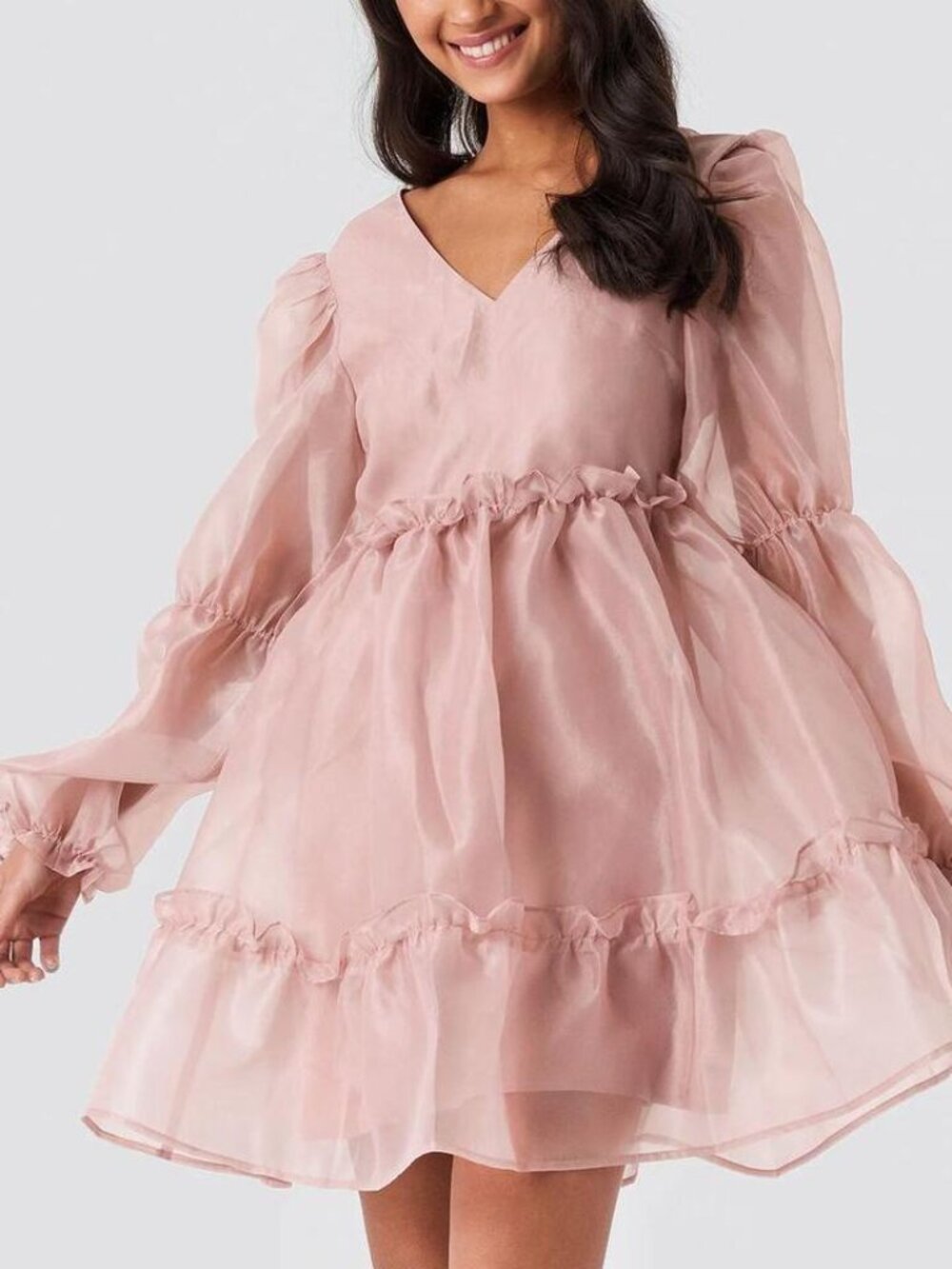 Pink chiffon dress
